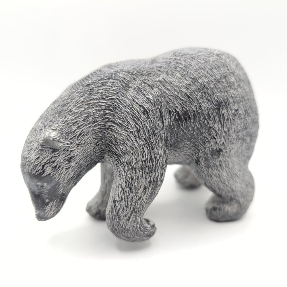 Vintage Wolf Original Polar Bear Handcrafted Sculpture Canada Signed Stone/Resin
